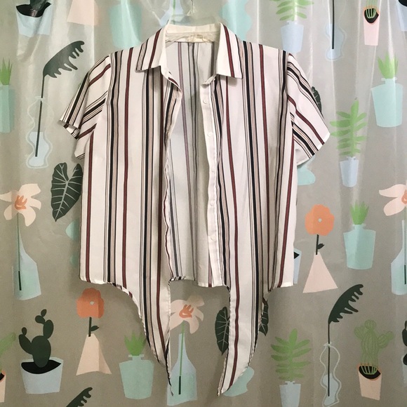 Love is Enough Stripe Tied-Up Shirt - 2 Colors main image 0